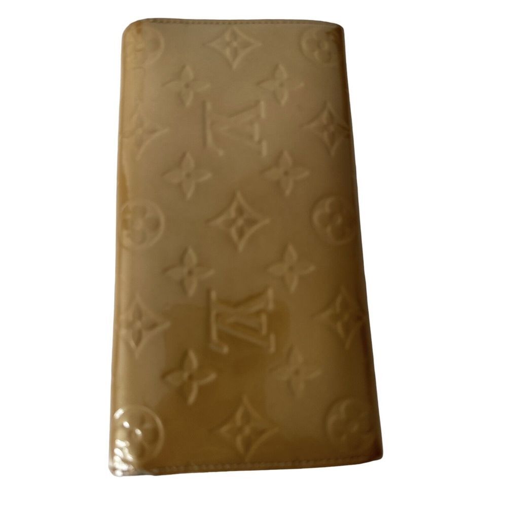 Louis Vuitton‎ Wallet Yellow Gold Vernis Monogram Organizer Slots Pocket 3 Fold - Picture 2 of 14